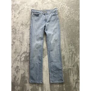 Levis 314 Shaping Straight Jeans Womens Sz 29 Blue Stretch Mid Rise Western